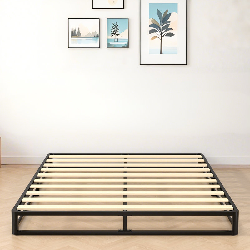 Galatia 6.3'' Low Profile Bed Frame with Wood Slats No Box Spring Needed, Full