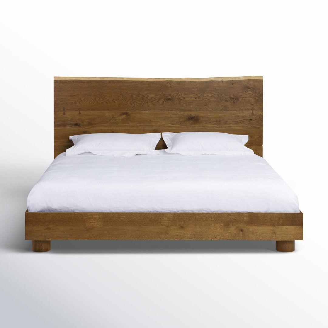 Cortina Live Edge Rectangular Headboard Solid Oak Wood Bed Birch Lane™ 