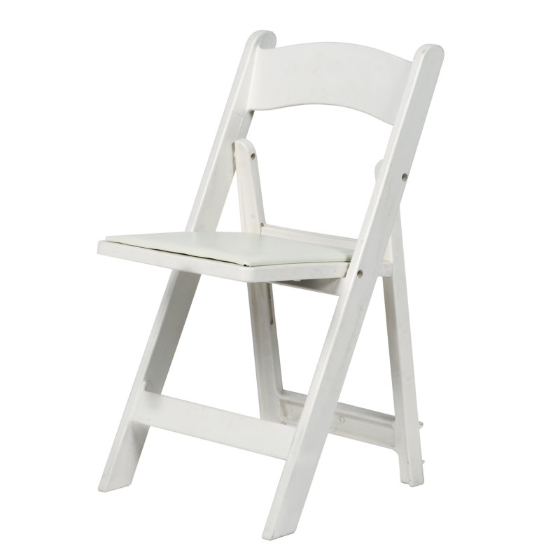 Chaise pliante rembourrée en résine, Blanc