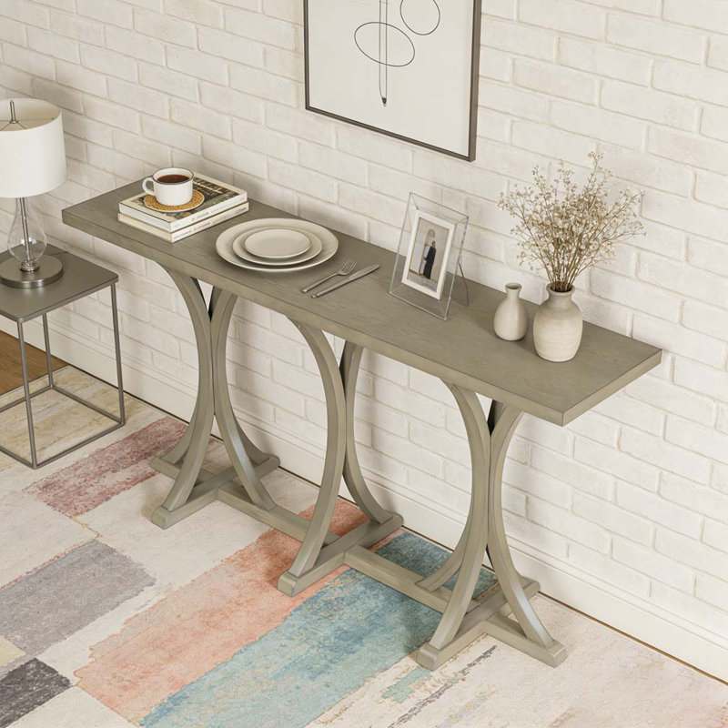 Console en bois 59,8 po, Gris