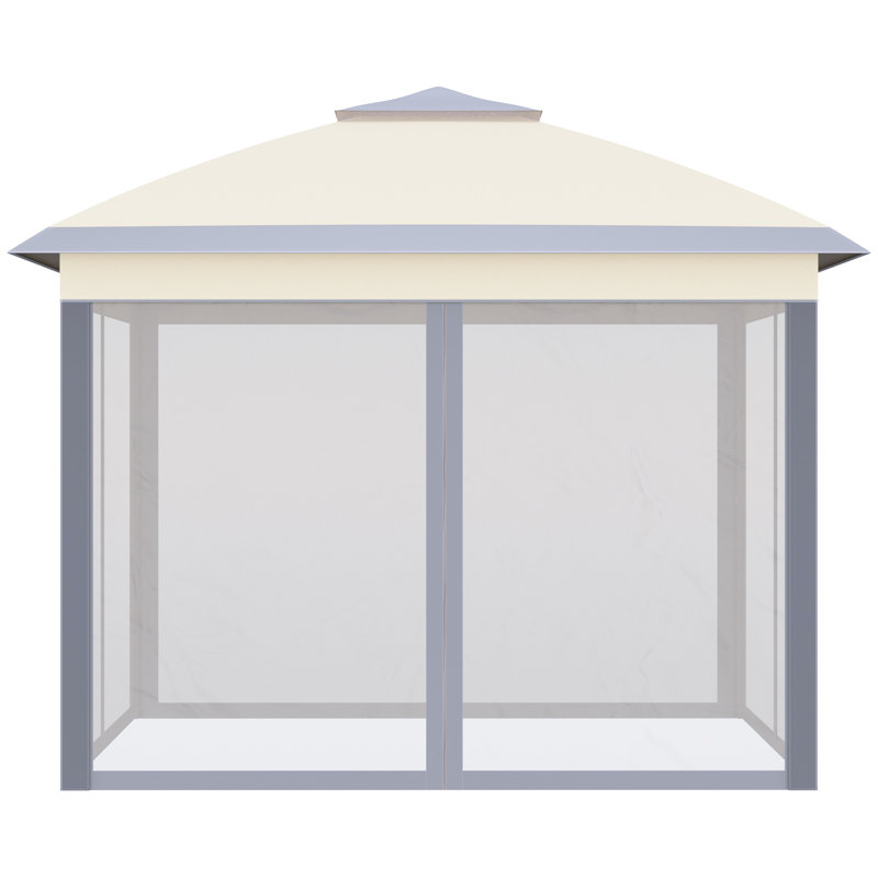 Tente escamotable avec abri de jardin 11 pi x 11 pi. Abat-jour de 121 pieds carrés, beige Installation rapide et pratique pour l'extérieur, le jardin et le patio. Tente allongée Eaves Assemblage simple