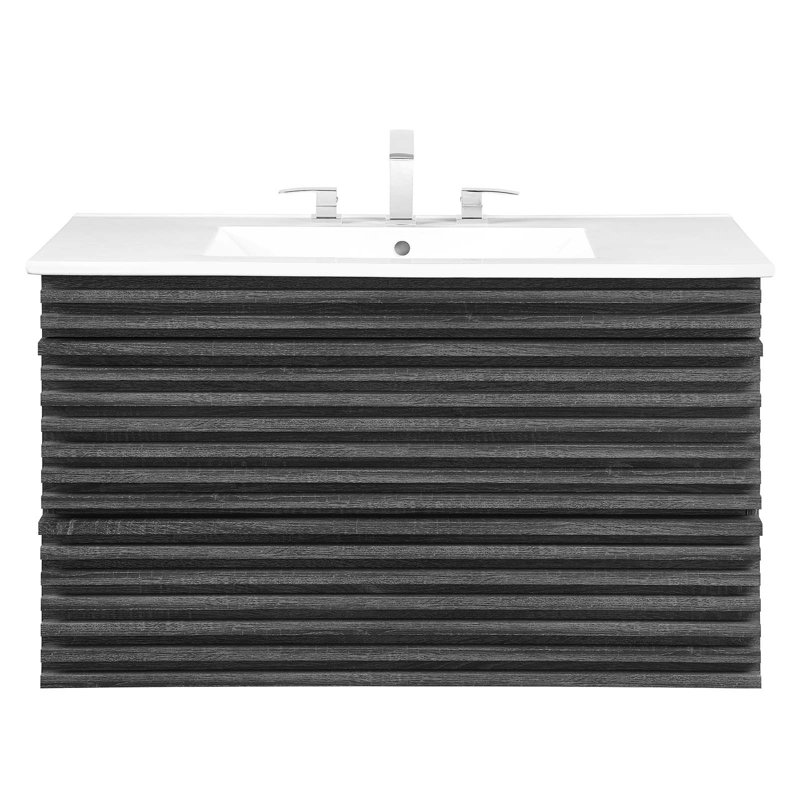 Meuble-lavabo mural 36 po Modway Render, Gris anthracite