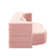 Canapé-lit moderne avec 2 coussins, canapé-lit convertible en velours côtelé rembourré de mousse, matelas pliant double de 15 po pour le salon, lit d'invité, sans assemblage requis, rose bébé-1126157417