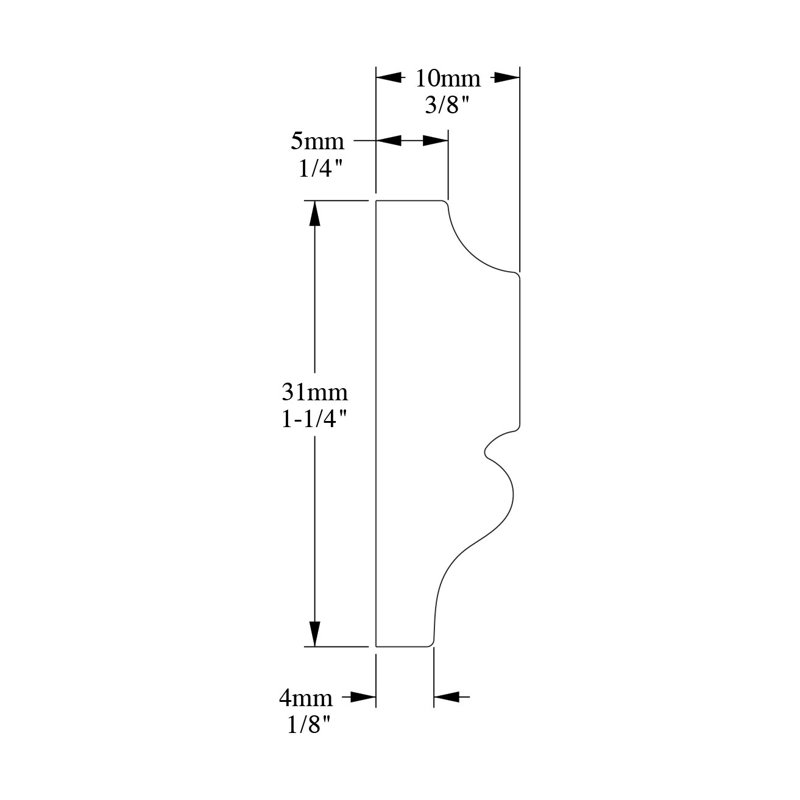 Primed White 78'' High Impact Polystyrene Baseboard Moulding