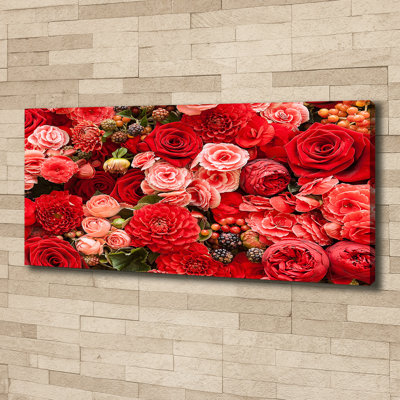 Red Flowers - No Frame Print on Canvas