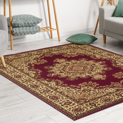 Northington 1191 Traditional Oriental Burgundy Area Rug
