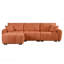 Canapé modulaire de 110 po, en forme de L avec siège très grand, conception à tirette, repose-pieds mobile, mousse haute densité, combinaison libre, structure en métal et en bois robuste, tissu bouclé-125894247
