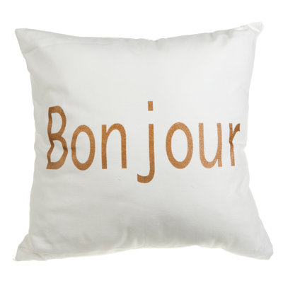  Coussin Bonjour 18 "