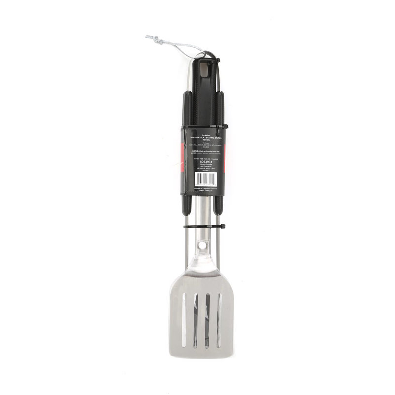 Grill Mark Stainless Steel Black and Silver 3-Piece Grill Tool Set