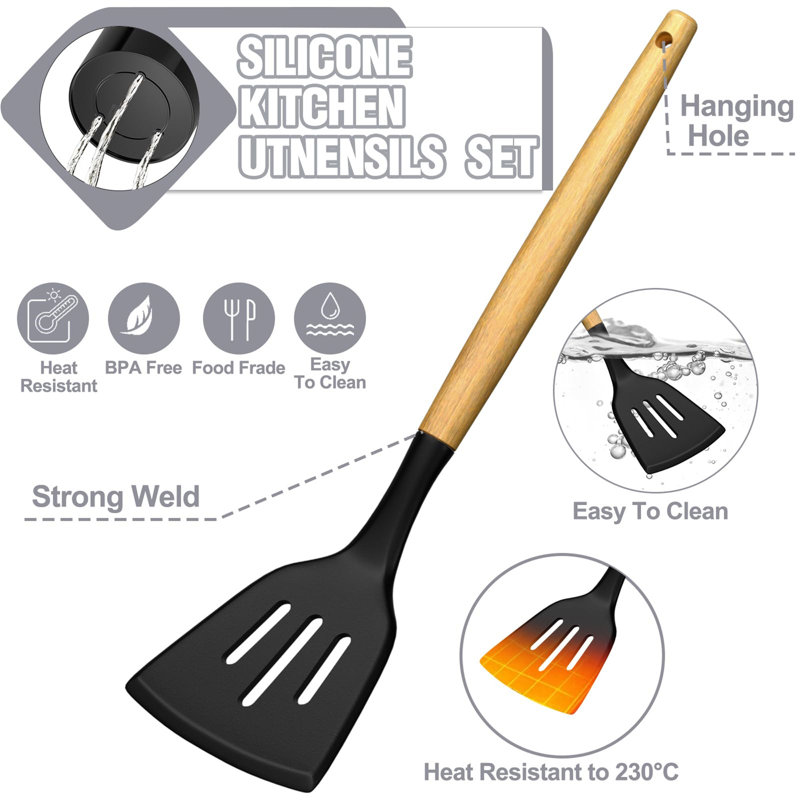 Chengdu Menghejia Technology Co., Ltd. 34 Spatula / Turner, Black