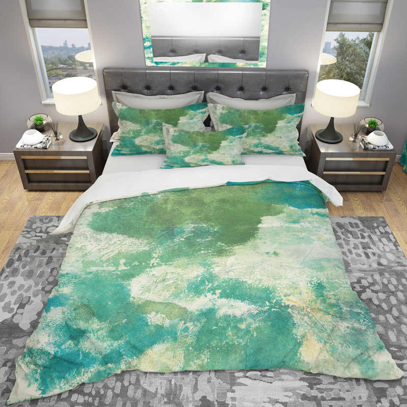 Watercolor Rock II - Ensemble de housse de couette moderne et contemporain - Microfibre de polyester