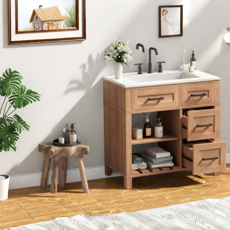 Meuble-lavabo en bois, 30