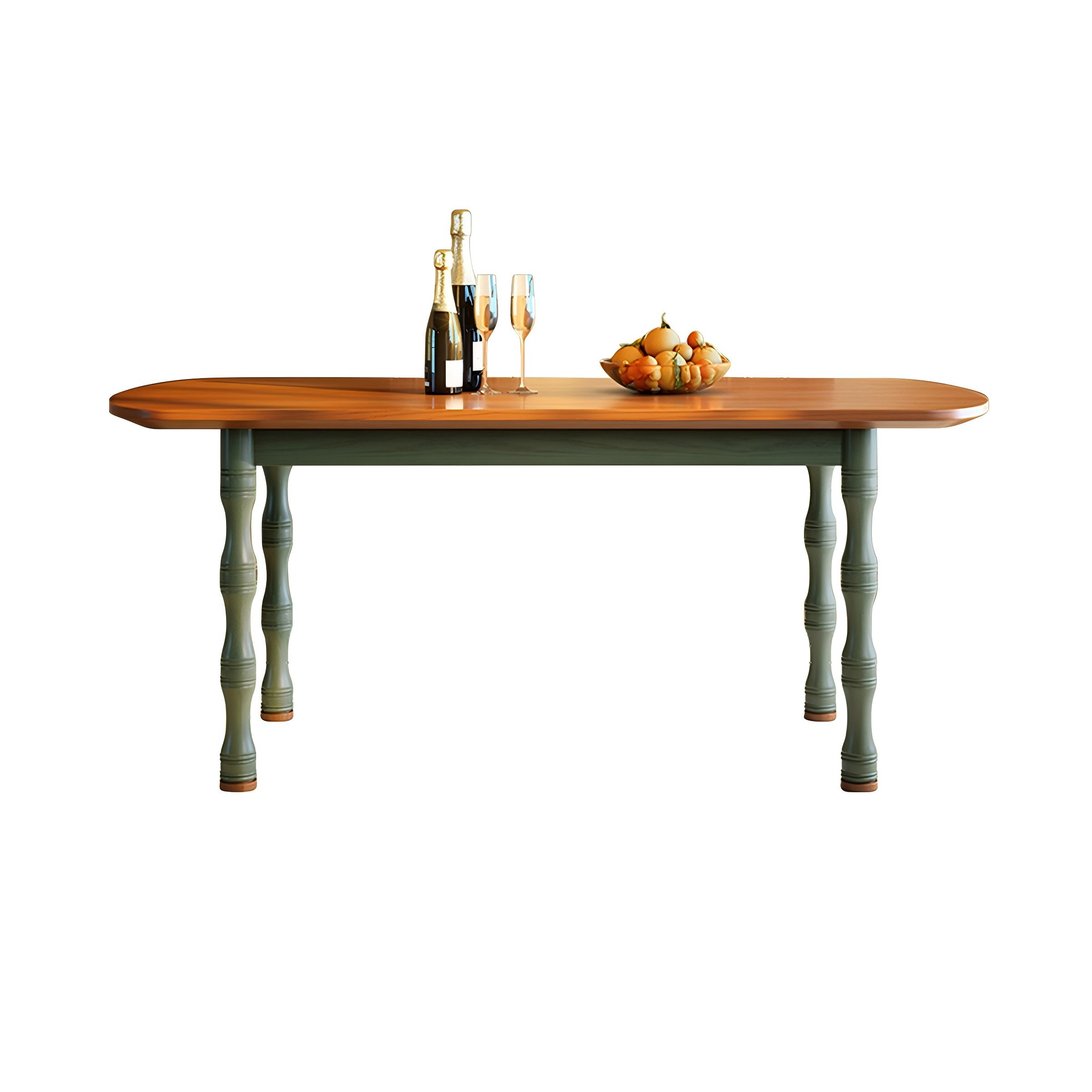 Bayou Breeze Solid Wood Ash brown and green Dining Table | Wayfair