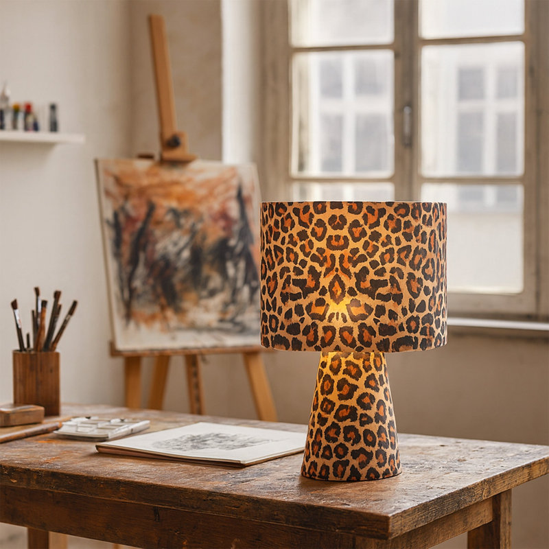 Momo Table Lamp - Leopard, Brown
