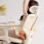 Chaise de bureau ergonomique crème, réglable en hauteur et pivotante