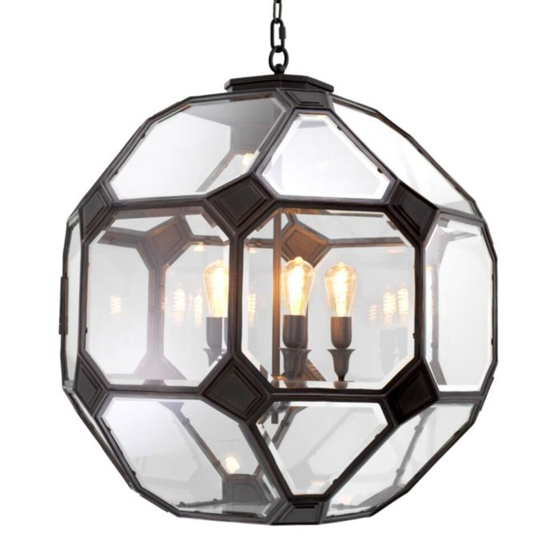 CDJ Lantern Olympia bronze highlight finish, 36.22" H x 31.5" W x 31.5" D, 5