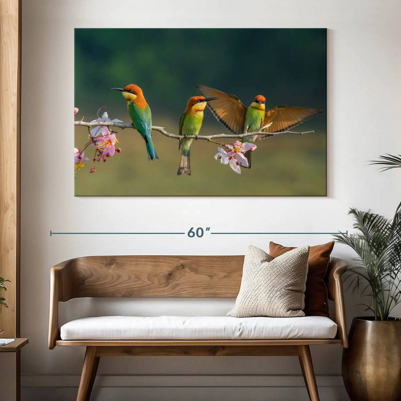 Corbeau vert mangeurs d'oiseaux, H 34 po x l 51 po