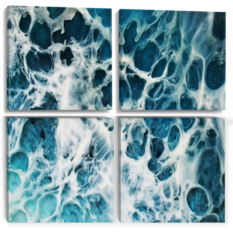 Waves Epoxy Resin Art IV Framed On Canvas Painting