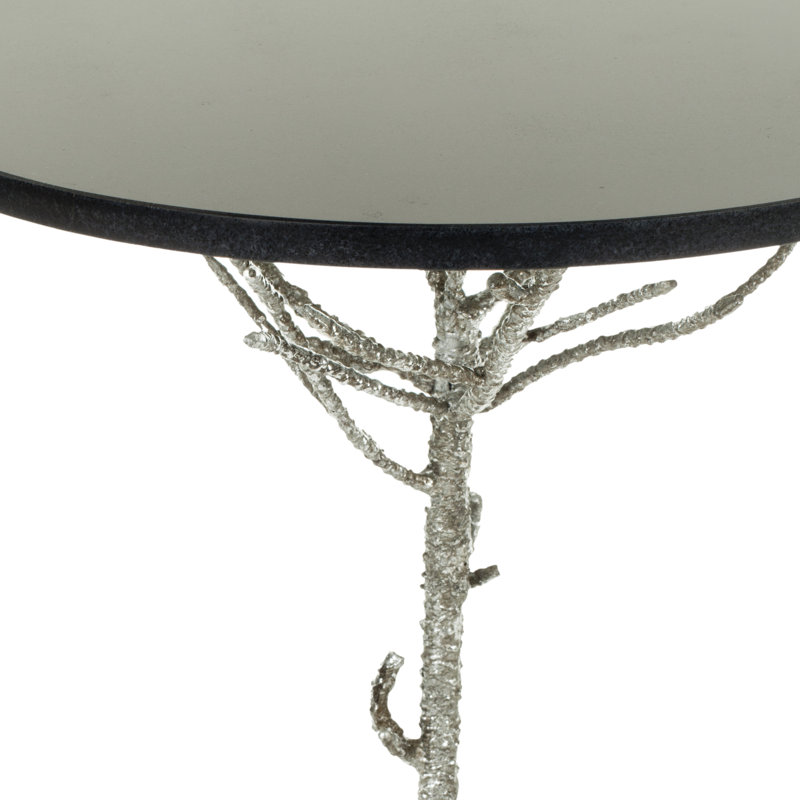 Table de bout Tamara, Noir/argenté