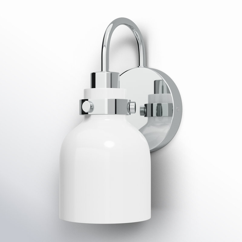 Arold Steel Armed Sconce, Polished Chrome