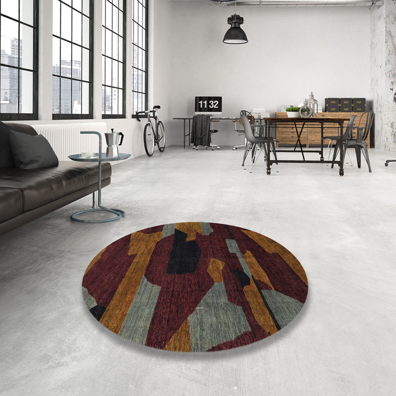 Abstract Indoor Rug, Round 3'