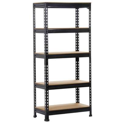 Tevis 60" H x 27.5" W x 12" D 5 Tiers Boltless Adjustable Storage Shelf Goods Rack