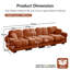 Ensemble de canapé modulaire surdimensionné en chenille avec coussins, terre cuite orange-1775610285-1775610326