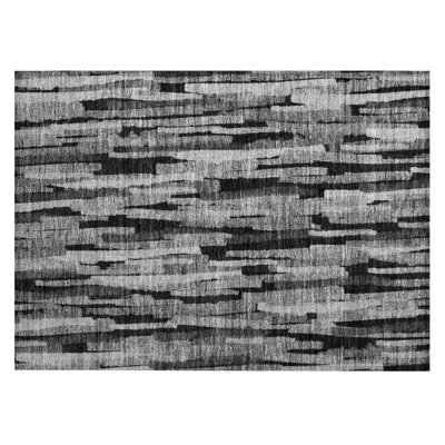 Machine Washable Indoor/Outdoor Chayil ACN1079 Gray Rug