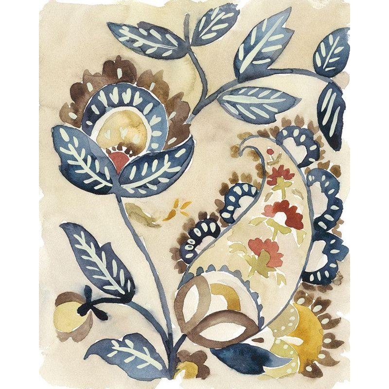 «Bungalow Rose Zarris», art graphique sur toile tendue par Chariklia: Paisley Path IV