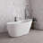 55" Streamline Soaking Glossy White Freestanding Tub With Internal Drain-108964771