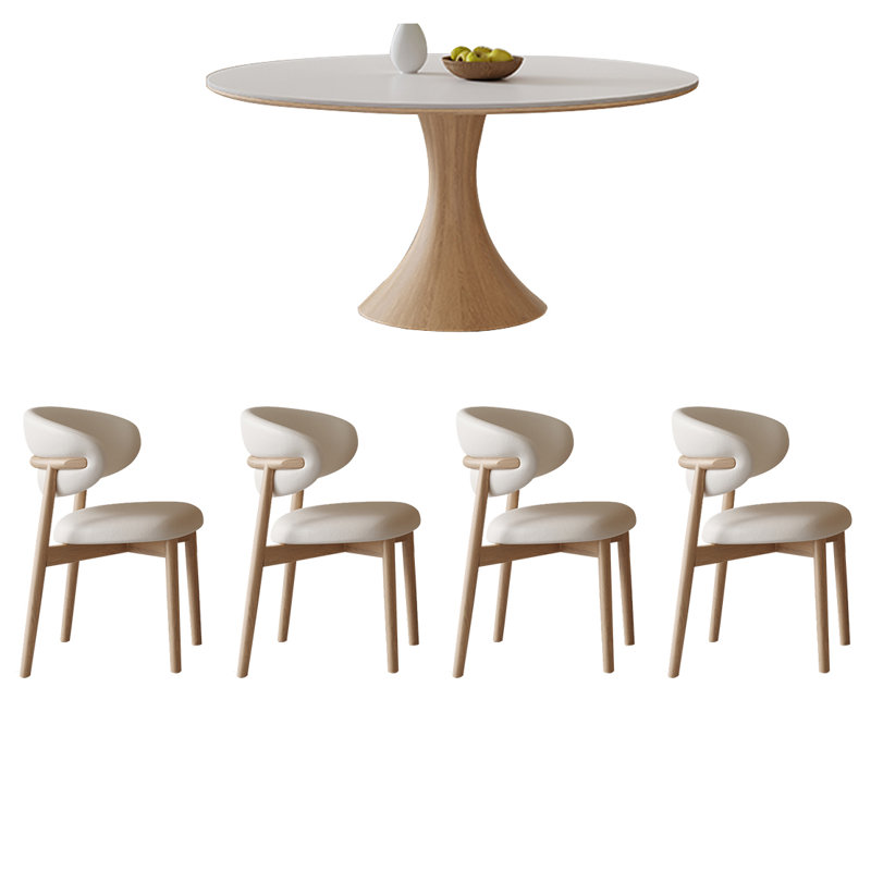 Nordic style solid wood round table, 29.52"H x 51.18"L x 51.18"W