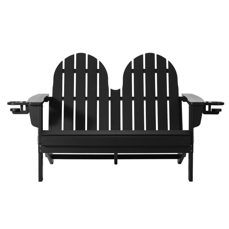 Banc pliant en poly 49 po Adirondack, Noir