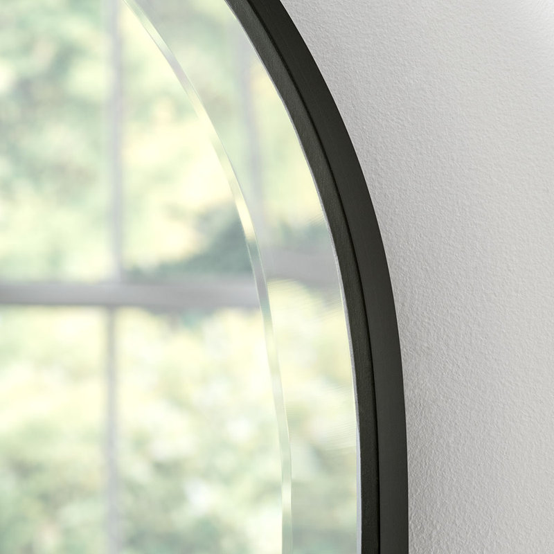 Tario Wood Flat Mirror, Black