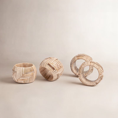 Over and Back Woven Wicker Napkin Rings