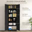 Freestanding Kitchen Pantry, 4-Door Kitchen Pantry Cabinet With Adjustable Shelves And Doors, Distressed Black-744358504