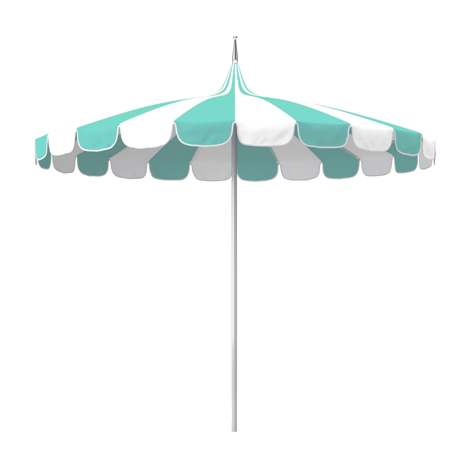 8.5' Sunbrella® Two-Tone Pagoda Umbrella, Canvas Aruba Sunbrella® Canvas