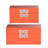 Set of 2 Decorative Wooden Storage Boxes, Orange Lacquer Finish with Silver Geometric Clasps-1044929907