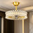 Ripple Aureate Hoop 20" Luxury Crackle Crystal Ceiling Fan Chandelier, Gold Invisible Blades Dimmable LED Fan Light with Remote for Modern Home Decor（Bulbs Included）-1338663080