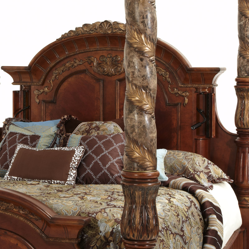 Villa Valencia Solid Wood Canopy Bed, California King