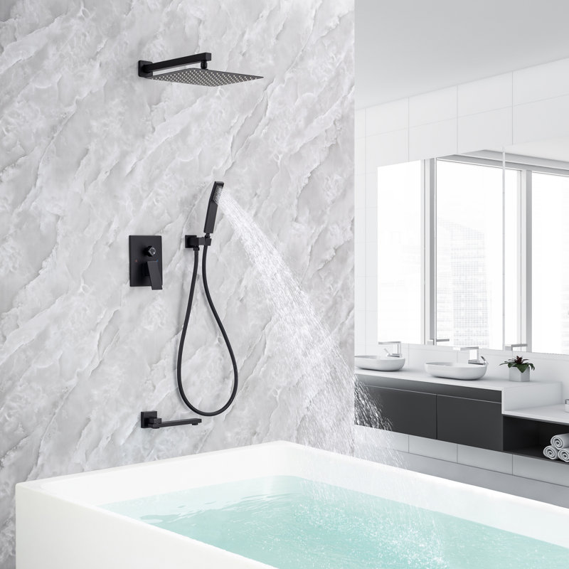 Complete Shower System with Rough-in Valve, Brushed Nickel