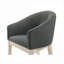 Ensemble de 2 chaises d'appoint contemporaines en tissu d'ameublement en tissu d'ameublement en tissu gris doux de 23 pouces de largeur