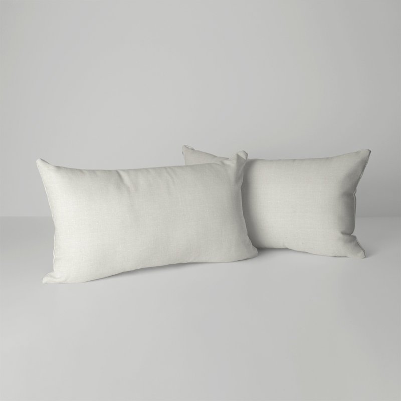 Housse de coussin rectangulaire S&G Slubb, Blanc cassé / blanc