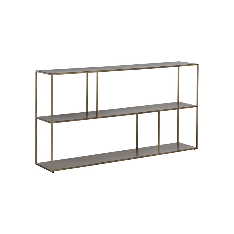 Eiffel Bookcase, Gold, (2 Shelves) 31" H x 60" W x 12" D