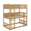 Lit superposé simple en bois d'hévéa triple avec échelles et barrières de sécurité-1945241256