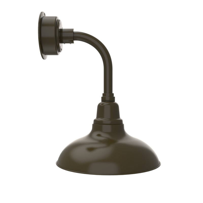 Luminaire de grange à del 1 lumière del Idella, Bronze acajou, H 18 po x l 12 po x P 14 po