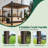 Metal Louvered Pergola with Solar Lights-104879266