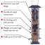 Bollinger Metal Hanging Tube Bird Feeder