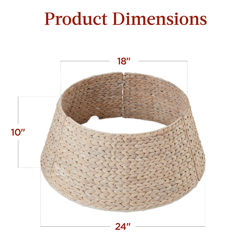 Rattan Tree Collar, Washed White, 10" H x 24" W