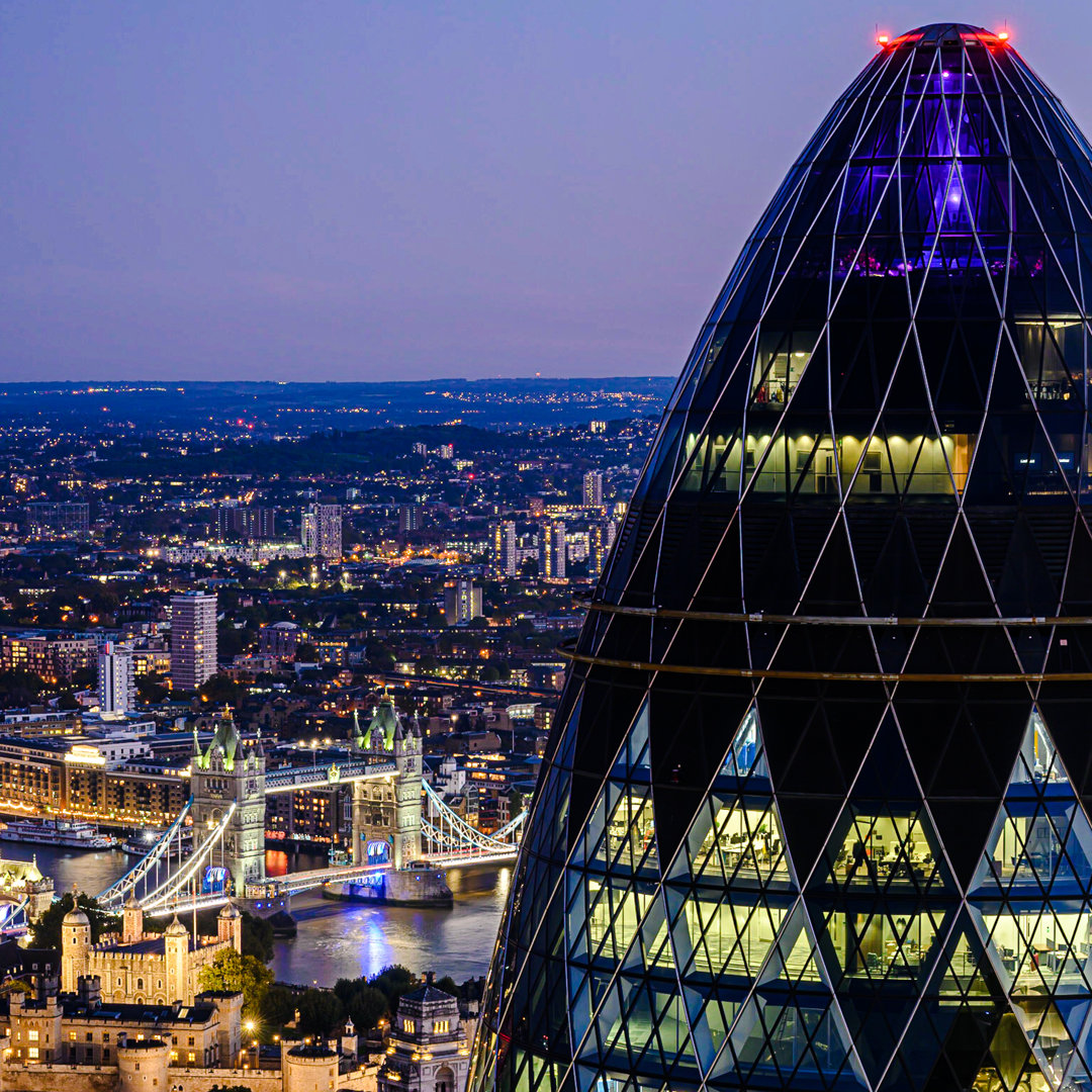 Glühende Sehenswürdigkeiten von London von Tom Ryan-Elliott - Leinwandfoto