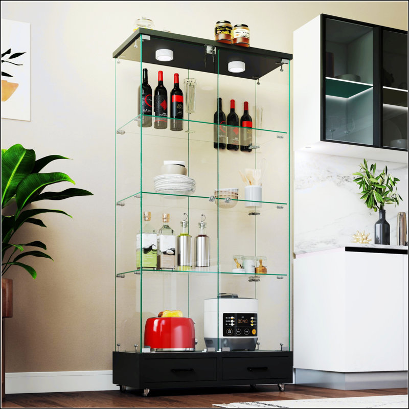 Vitrine moderne en verre, Noir